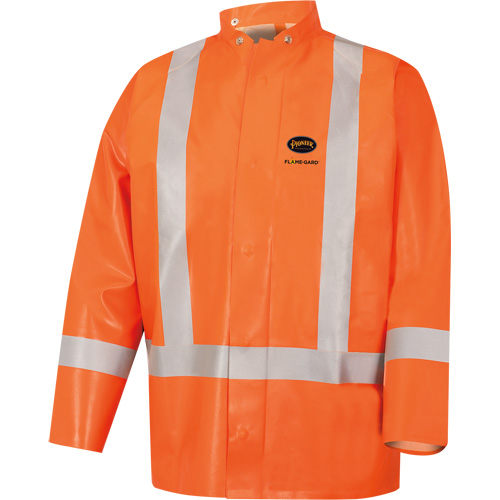 5990J Super Heavy-Duty FR/Arc Resistant Safety Rain Jacket, Small, High Visibility Orange, 11 cal/cm² Seaboard Timber Mart