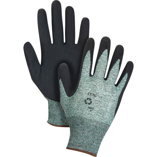 Eco-Friendly Crinkle Grip Coated Gloves, 7, Foam Latex Coating, 15 Gauge, Nylon/RPET Shell Seaboard Timber Mart