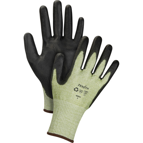 Gants &eacute;lastiques &eacute;cologiques sans coutures r&eacute;sistants &agrave; la coupe, Taille 10, Calibre 13, Rev&ecirc;tement Polyur&eacute;thane, Enveloppe en PEHP/rPET, ASTM ANSI niveau A4 Seaboard Timber Mart