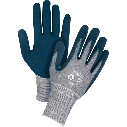 Eco-Friendly Lightweight Coated Gloves, 7, Foam Nitrile Coating, 15 Gauge, Polyester/RPET Shell Seaboard Timber Mart