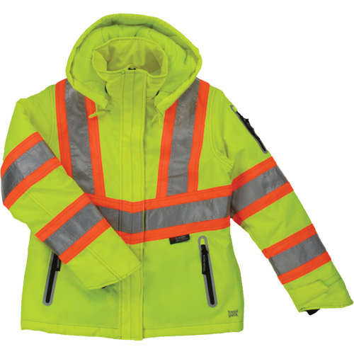 Manteau de s&eacute;curit&eacute; isolant et extensible pour femmes, Polyester, Jaune lime haute visibilit&eacute;, Moyen Seaboard Timber Mart