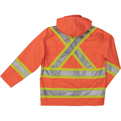 Manteau de s&eacute;curit&eacute; imperm&eacute;able en tissu ind&eacute;chirable Ripstop, Polyester, 2T-Grand, Orange haute visibilit&eacute; Seaboard Timber Mart