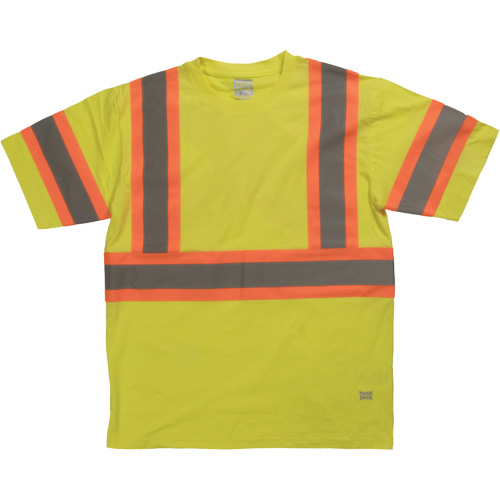 Chemise de s&eacute;curit&eacute; &agrave; manches courtes, Coton, T-petit, Jaune lime haute visibilit&eacute; Seaboard Timber Mart