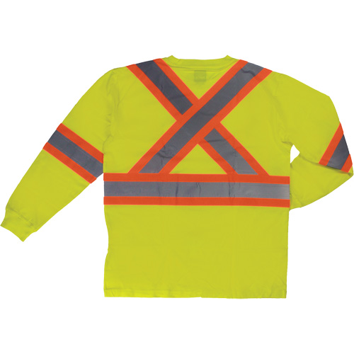 T-shirt de s&eacute;curit&eacute; &agrave; manches longues, Coton, T-petit, Jaune lime haute visibilit&eacute; Seaboard Timber Mart