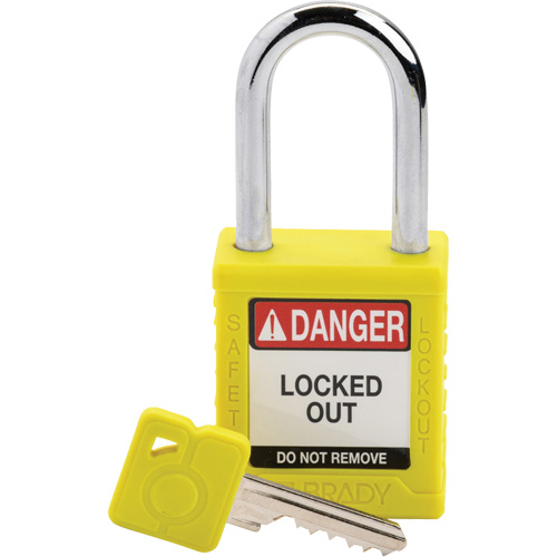 Velocity Lockout Padlock, Yellow, Keyed Different, Nylon, 1-1/2" Width Seaboard Timber Mart