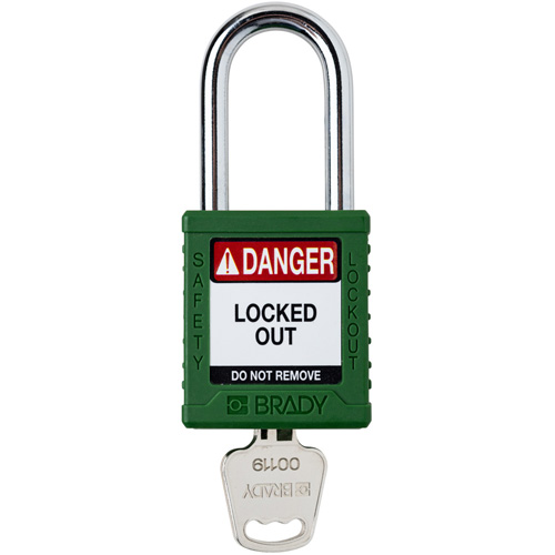 Velocity Lockout Padlock, Green, Keyed Different, Nylon, 1-1/2" Width Seaboard Timber Mart
