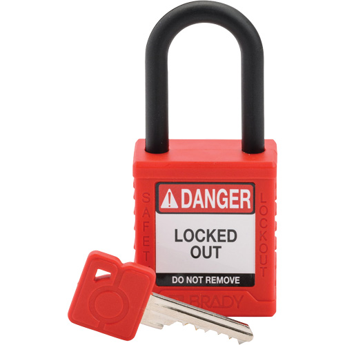 Velocity Safety Lockout Padlock, Red, Keyed Different, Nylon, 1-1/2" Width Seaboard Timber Mart