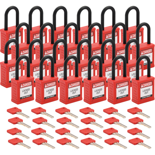 Standard Lockout Padlock, Safety Padlock, Keyed Different, Nylon, 1-1/2" Width Seaboard Timber Mart