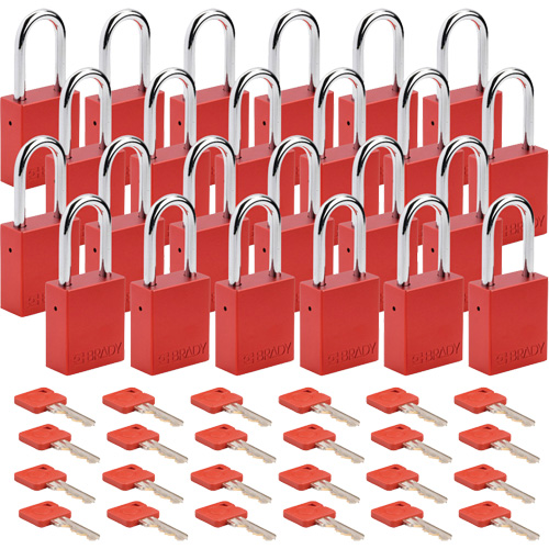 Lockout Padlock, Safety Padlock, Keyed Different, Aluminum, 1-1/2" Width Seaboard Timber Mart