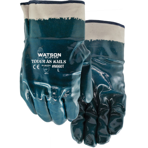 Tough-As-Nails Chemical-Resistant Gloves, Size X-Large, Cotton/Nitrile Seaboard Timber Mart