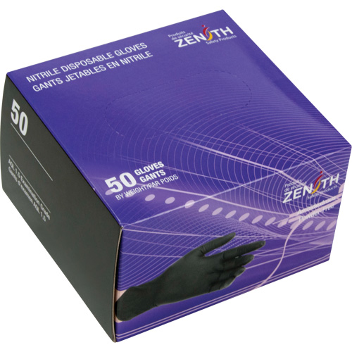 Emballages de gants jetables pour machine distributrice, Petit, Nitrile, 5 mils, Sans poudre, Noir, Classe 2 Seaboard Timber Mart