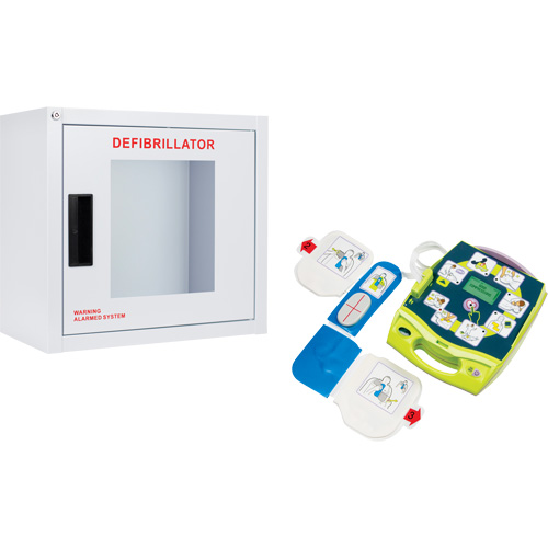 AED Plus&reg; Defibrillator & Wall Cabinet Kit, Semi-Automatic, English, Class 4 Seaboard Timber Mart
