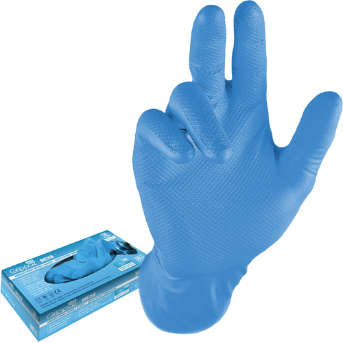 Gants jetables, 3T-Grand, Nitrile, 8 mils, Sans poudre, Bleu Seaboard Timber Mart