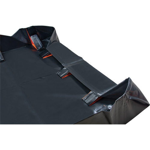 IBX Wall Pop-Up Berm, 4488 US gal. Capacity, 12' W x 50' L x 12" H, Snap-Up Bracket Seaboard Timber Mart