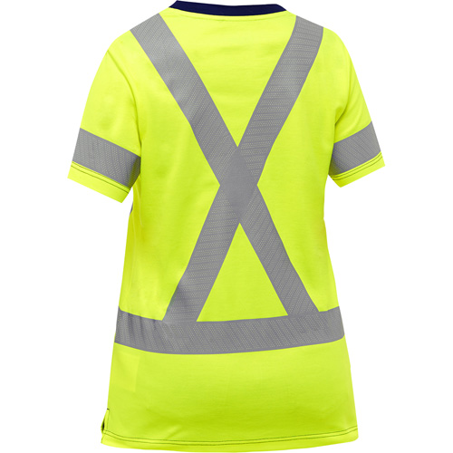 Bisley&reg; Women's X-Back Short Sleeve Shirt, Poly-Cotton, Small, High Visibility Lime-Yellow Seaboard Timber Mart