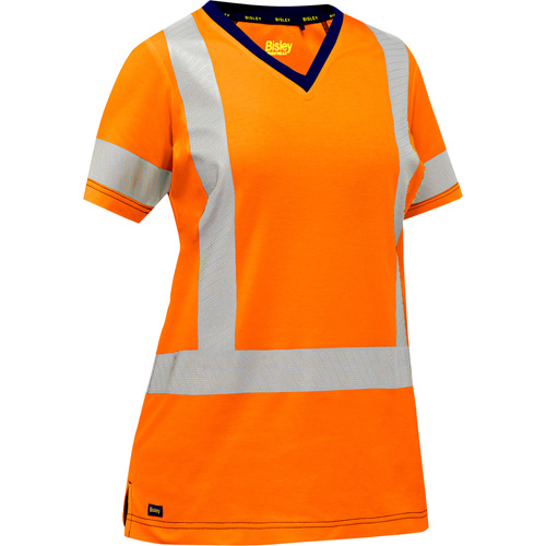 Bisley&reg; Women's X-Back Short Sleeve Shirt, Poly-Cotton, Small, High Visibility Orange Seaboard Timber Mart