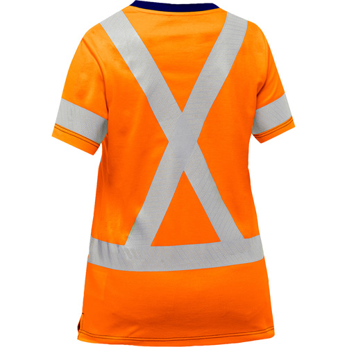 Bisley&reg; Women's X-Back Short Sleeve Shirt, Poly-Cotton, Small, High Visibility Orange Seaboard Timber Mart