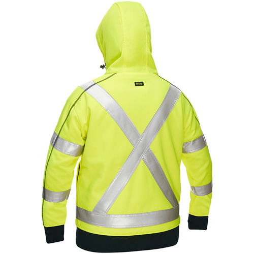 Bisley&reg; X-Back Women's Contoured Full Zip Hooded Sweatshirt with Sherpa Lining, X-Large, High Visibility Lime-Yellow Seaboard Timber Mart