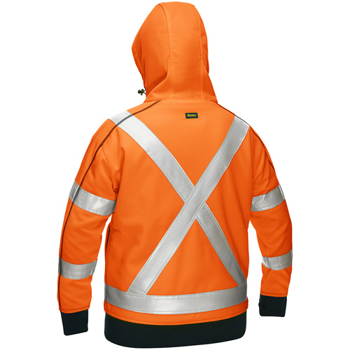 Bisley&reg; X-Back Women's Contoured Full Zip Hooded Sweatshirt with Sherpa Lining, X-Large, High Visibility Orange Seaboard Timber Mart