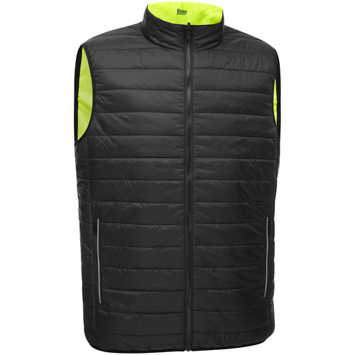 Bisley&reg; X-Back Reversible Puffer Vest, High Visibility Lime-Yellow, Small, Polyester Seaboard Timber Mart