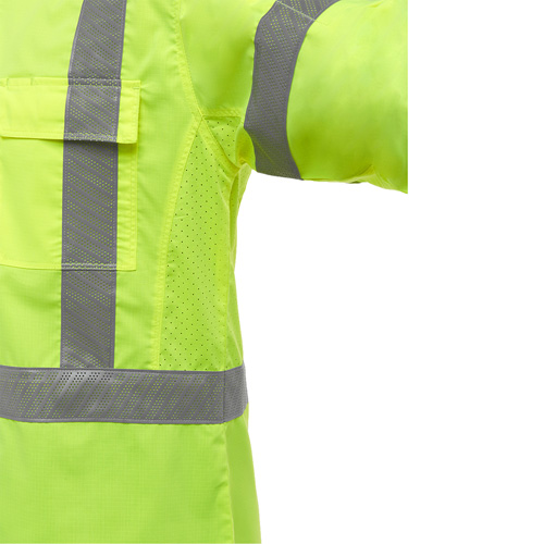 Bisley&reg; X-Back Long Sleeve Work Shirt with X-Airflow, Poly-Cotton, Small, High Visibility Lime-Yellow Seaboard Timber Mart