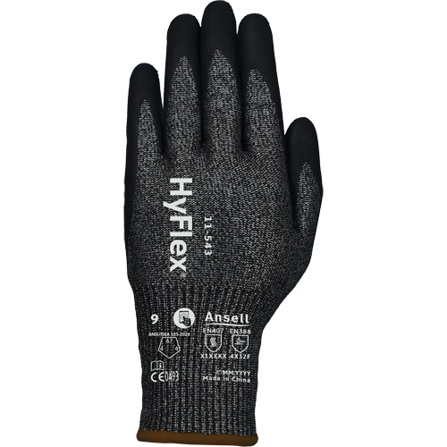 HyFlex&reg; 11-543 Cut Resistant Gloves, Size 6, 13 Gauge, Nitrile Coated, Nylon/Stainless Steel/HPPE/Spandex Shell, ASTM ANSI Level A7/EN 388 Level F Seaboard Timber Mart