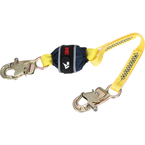 Web Shock-Absorbing Lanyard, 2.5', Snap Hook Center, Snap Hook Leg Ends, Polyester Seaboard Timber Mart