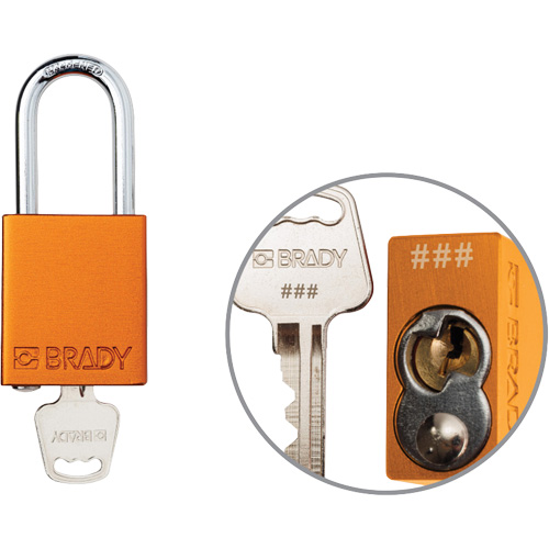 Velocity Plus Safety Lockout Padlock, Orange, Keyed Alike, Aluminum, 1-1/2" Width Seaboard Timber Mart
