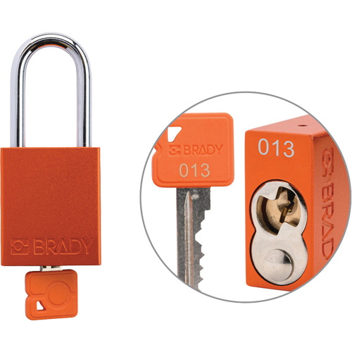 Velocity Plus Safety Lockout Padlock, Orange, Keyed Alike, Aluminum, 1-1/2" Width Seaboard Timber Mart