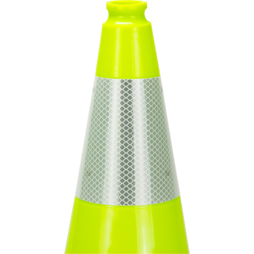 Premium Traffic Cone, 18", Lime Green, 6" Reflective Collar(s) Seaboard Timber Mart