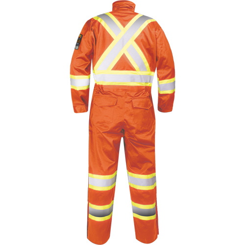 Fire-Resistant Coverall with High-Visibility Bands, Size Small, Orange Seaboard Timber Mart