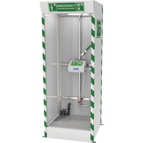 Emergency Cubicle Shower & Covered Eye & Face Wash with Sump Pump Seaboard Timber Mart