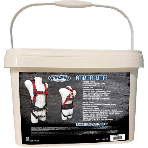 Contractor Safety Harness in Pail, CSA Certified, Class AP, Small, 352 lbs. Cap. Seaboard Timber Mart
