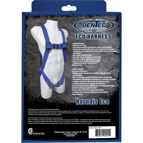 ECO Safety Harness in Retail Box, CSA Certified, Class A, 352 lbs. Cap. Seaboard Timber Mart
