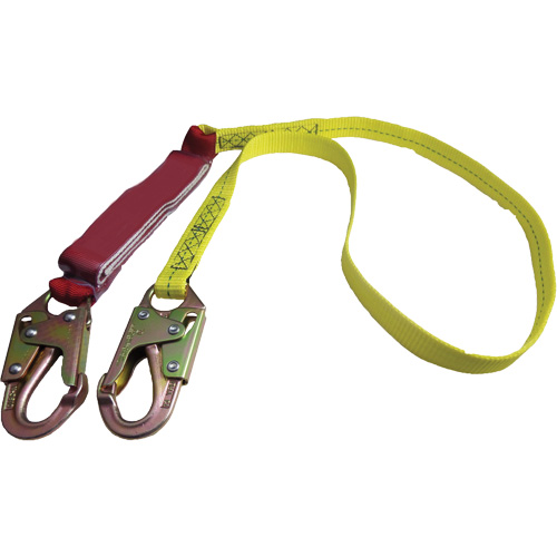 External Energy Absorber Lanyard with 3/4" Hook, 6', Snap Hook Center, Snap Hook Leg Ends, Polyester Seaboard Timber Mart