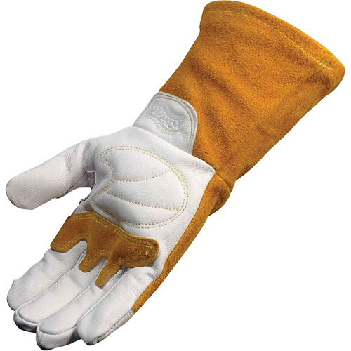 Gants de soudeur TIG/MIG de premi&egrave;re qualit&eacute; avec dos en cuir de vache refendue isol&eacute;es et ignifug&eacute;s Caiman, Cuir fleur de ch&egrave;vre, Taille T-Grand Seaboard Timber Mart