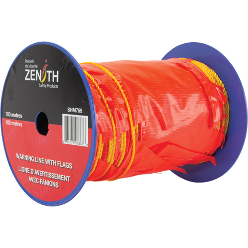 Warning Line with Flags, 328' L, Orange/Yellow Seaboard Timber Mart