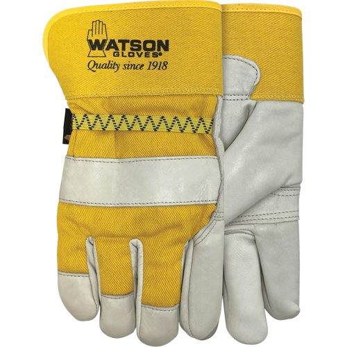 Gants doubl&eacute;s combin&eacute;s en cuir 94003i , Grand, Paume en Cuir fleur de vache, Molleton Seaboard Timber Mart