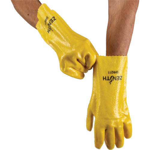 Rough-Finish Chemical-Resistant Gloves, Size 9, 12" L, PVC, Interlock Inner Lining, 47-mil Seaboard Timber Mart