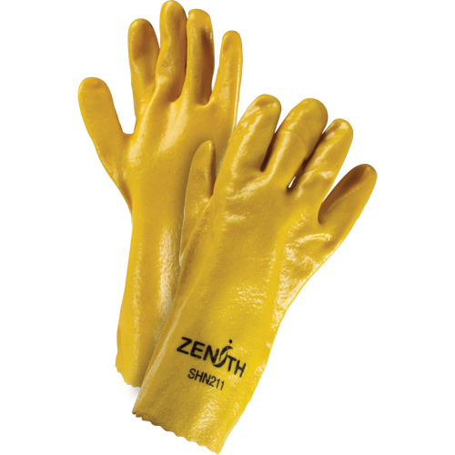 Rough-Finish Chemical-Resistant Gloves, Size 9, 14" L, PVC, Interlock Inner Lining, 47-mil Seaboard Timber Mart