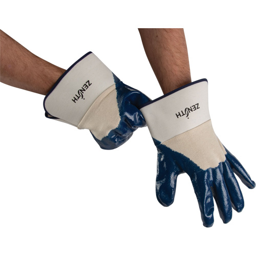 Gants &agrave; poignet de s&eacute;curit&eacute; de poids lourd, 11/2T-Grand, R&ecirc;vetement Nitrile, Enveloppe en Coton Seaboard Timber Mart