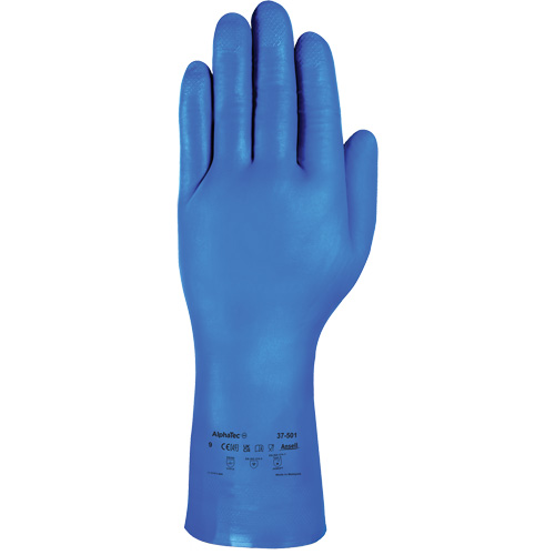 AlphaTec&reg; 37-501 Blue Medium-Duty Chemical-Resistant Gloves, Size 7, 13" L, Nitrile, 16.5-mil Seaboard Timber Mart