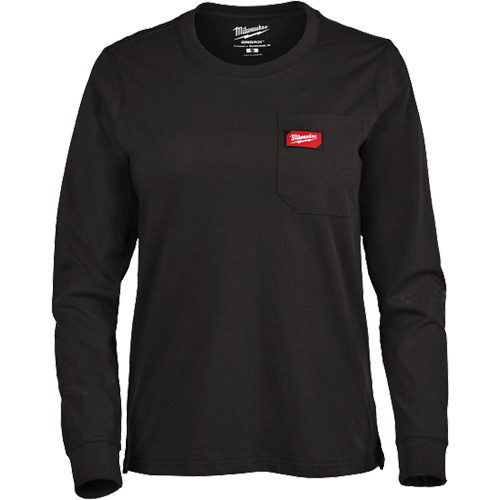 GRIDIRON Long Sleeve Pocket T-Shirt, Women's, X-Small, Black Seaboard Timber Mart