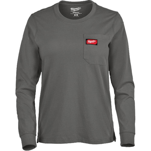 GRIDIRON Long Sleeve Pocket T-Shirt, Women's, X-Small, Grey Seaboard Timber Mart