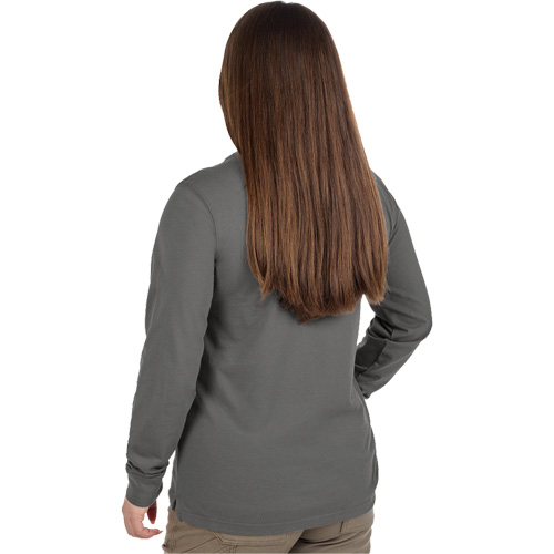 GRIDIRON Long Sleeve Pocket T-Shirt, Women's, X-Small, Grey Seaboard Timber Mart