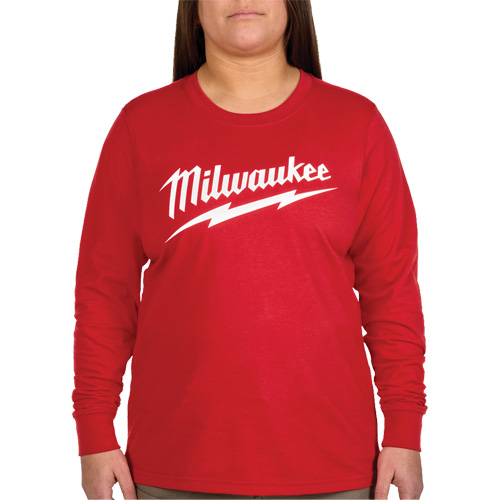 GRIDIRON Long Sleeve Logo T-Shirt, Women's, X-Small, Red Seaboard Timber Mart