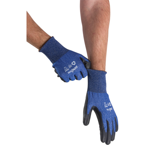 Eco-Friendly Stretch Cut-Resistant Gloves, Size 7, 18 Gauge, Polyurethane Coated, Stainless Steel/HPPE/RPET Shell, ASTM ANSI Level A5 Seaboard Timber Mart