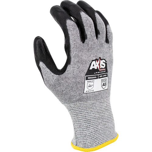 RWG566 AXIS Cut Protection Touchscreen Work Glove, Size Small, 18 Gauge, Polyurethane Coated, Stainless Steel/HPPE Shell, ASTM ANSI Level A5/EN 388 Level E Seaboard Timber Mart