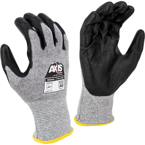 RWG566 AXIS Cut Protection Touchscreen Work Glove, Size Small, 18 Gauge, Polyurethane Coated, Stainless Steel/HPPE Shell, ASTM ANSI Level A5/EN 388 Level E Seaboard Timber Mart