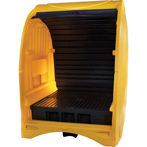 4-Drum Hard Cover Spill Pallet, 68.11" L x 61.61" W x 83.07" H, 1433 lbs. Load Capacity Seaboard Timber Mart